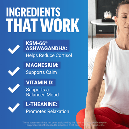 Amazing Ashwa Complete Calm Support, KSM-66 Ashwagandha for Stress Relief, Relaxation & Sleep, Blueberry-Pomegranate, 60 Soft Chews