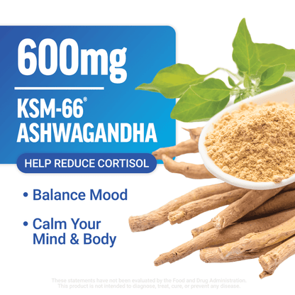 Amazing Ashwa Complete Calm Support, KSM-66 Ashwagandha for Stress Relief, Relaxation & Sleep, Blueberry-Pomegranate, 60 Soft Chews