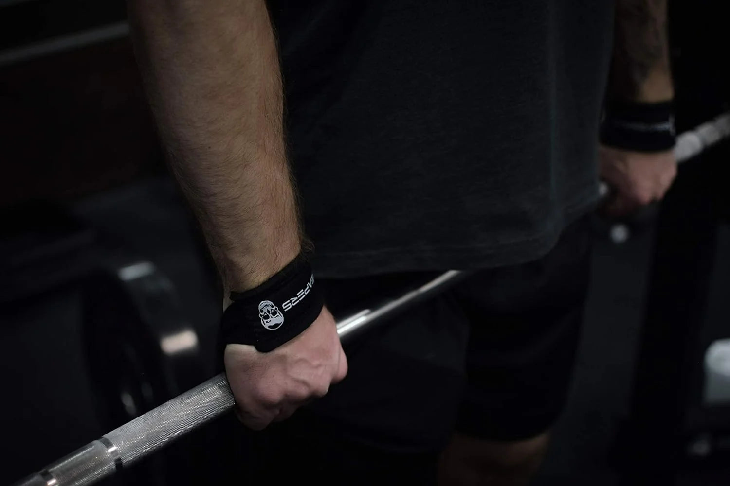 Lifting Wrist Straps for Weightlifting, Bodybuilding, Powerlifting, Strength Training, & Deadlifts - Padded Neoprene with 18 Inch Cotton (Black)