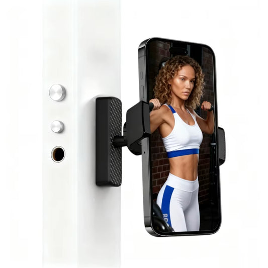 Portable Gym Magnetic Phone Holder with Magnet Base Attaches to Metal Surface, 360 ° Adjustable Gym Phone Holder Magnet Mount for A